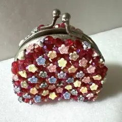 ハンドメイド　ビーズがま口　小物入れ　小銭入れ　コインケース