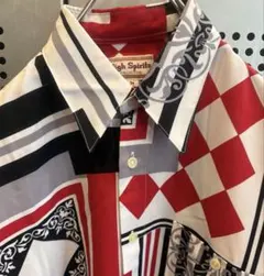 古着　ヴィンテージ　柄シャツ　デザインシャツ　ぼろ　ボロ　ジャンク　個性派