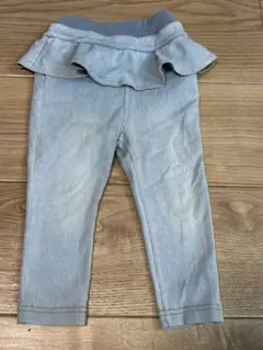 petit main フリル付きデニムパンツ 80cm