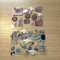 おすそわけシール　ブルー　水色　シール　シナモロール　ちいかわ