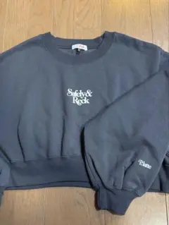 ピンクラテ 裏起毛トレーナー チャコールグレー