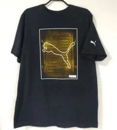 PUMA プーマ プリントTシャツ 黒 L ロゴ 半袖