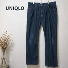UNIQLO メンズ デニムパンツ 36 91cm ストレート インディゴ
