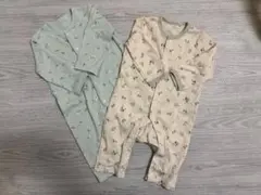 西松屋 ロンパース 70〜80 長袖 2枚セット 小花柄