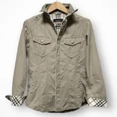 バーバリーブラックレーベル ミリタリージャケット M ベージュ ノバチェック