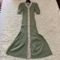 スナイデル フロント ボタン ラメニット ワンピース