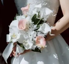 ウェディングブーケ　ブートニア　アーティフィシャルフラワー　造花