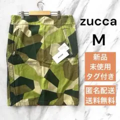 新品 未使用 タグ付き ズッカ 迷彩 タイトスカート M グリーン ミニタリー
