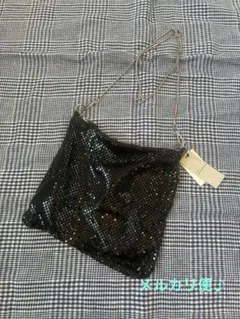 Quon キラキラバッグ　黒　2way