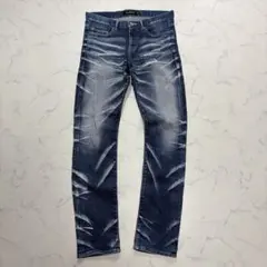 CIVARIZE シヴァーライズ 立体シワ加工 スキニーデニム 44 y2k鬼髭 