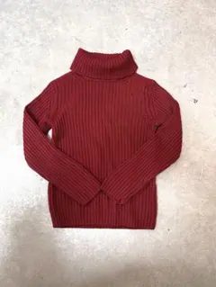 120cm タートルネック ニット 赤 女の子 長袖