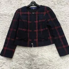 美品✨️ エムズグレイシー ノーカラージャケット リボン カメリア Wジップのサムネイル