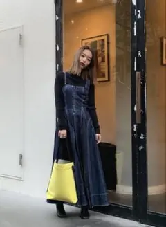 CASA FLINE カーサフライン フロントホックデニムロングワンピース 