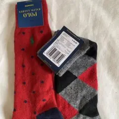 ポロ ラルフローレンのメンズ用カシミヤソックス2足セット 新品・25〜27cm