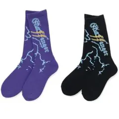 CHALLENGER THUNDER SOCKS ブラック パープル2足セットのサムネイル