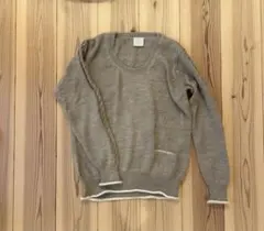 click pebble ベージュ ケーブル編み ニットセーター 長袖