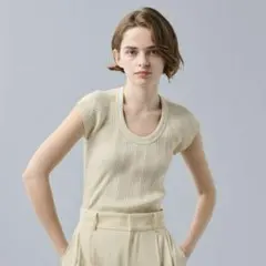 【美品】ランダムリブカットソー【uncrave】