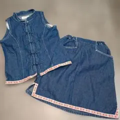 ＊デニムセットアップ＊チャイナ服風＊110cm＊