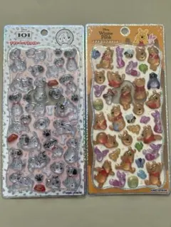 【正規品】プチドロップステッカー　ディズニー　プーさん　101匹わんちゃん