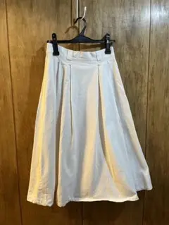 最終底値▶︎S-T-B ▶︎ホワイト白フレアロングスカート(ミモレ丈)美品