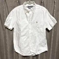 y031514 POLO RALPH LAUREN 半袖シャツ　M　ホワイト　ボ
