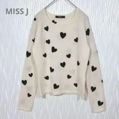 MISS J（ミスジェイ）ハート柄 ニットセーター 40サイズ ウール混