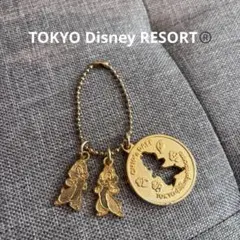 【東京ディズニーリゾート】チップとデール金色キーホルダー