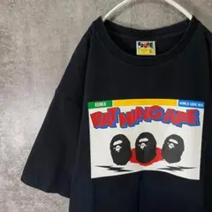 【入手困難 XL】エイプ 3連エイプヘッド ASNKA ロゴ Tシャツ 黒 美品のサムネイル