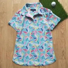 キャロウェイ ゴルフ ポロシャツ レディース S ヤシの葉柄 総柄 美品