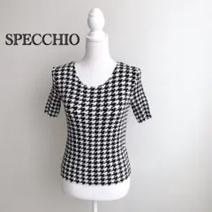 美品✨SPECCHIO スペッチオ 千鳥格子 プリーツカットソー 40のサムネイル
