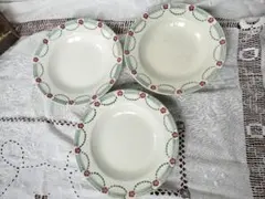 アンティーク　フランス　Moulin des loups 　花皿 3枚セット美品