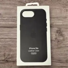 純正互換品-iPhone16e　レザーケース- ブラック　黒