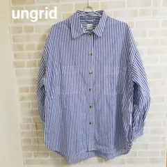 ungrid ストライプルーズシャツ
