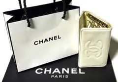 CHANELシャネル☆オフホワイトレザー 6連キーケース&ミニショッパー