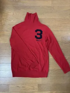 adidas ゴルフ　タートルネックセーター 3番 レッド