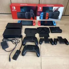 Nintendo Switch 本体 赤/青 2台コントローラー付属品多数
