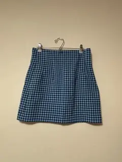 ZARA チェック柄 タイトスカート ブルー Sサイズ