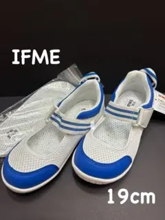 【新品未使用品】IFME メッシュシューズ 19cm ホワイト/ブルー