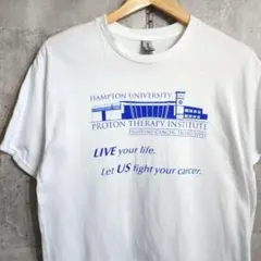 US古着 ハンプトン大学 陽子線治療 Tシャツ 白 M ホワイト カレッジのサムネイル