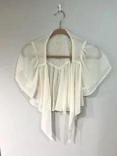 【ボレロ】アイボリー レース シフォン　サイズL