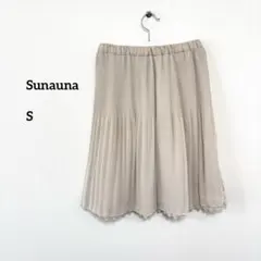 Sunauna フレアスカート 裾レースベージュ Sサイズe627のサムネイル