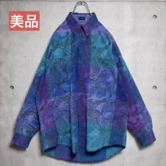 【美品】80s チャプス ラルフローレン 総柄シャツ 水兵タグ ペイズリー M