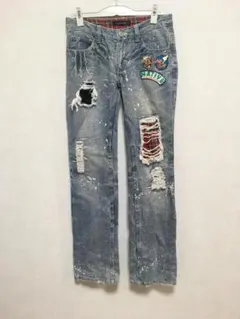 GOTCHA ガッチャ デニムパンツ ヒッコリー ストライプ 古着 y2k 平成 