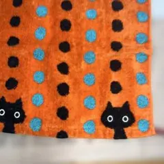 Atsuko Matano タオルハンカチ 黒猫デザイン