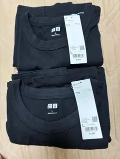 ユニクロ クルーネックTシャツ Lサイズ ブラック 2枚