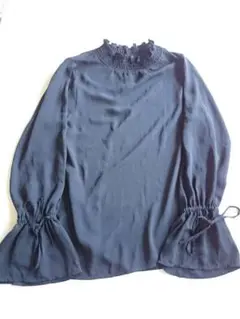 ブラウス トップス ブラウス 黒 長袖 ブラック系 シャツ レディース Mサイズ