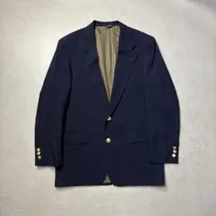 USA製BILL BLASS紺ブレ金ボタンLネイビーテーラードジャケット