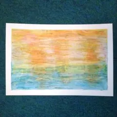 抽象画 オイルパステル インテリア