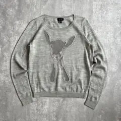 ARMANI JEANS　アルマーニ　ウール×アクリル　セーター　刺繍デザイン