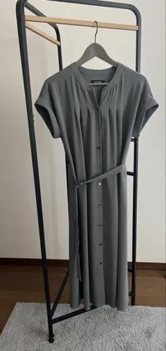 【極美品】UNTITKED シャツワンピース カーキ 羽織り 2WAYベルト付